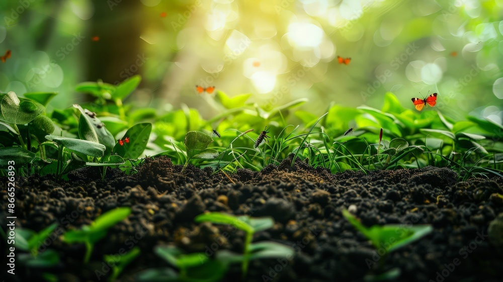 Poster the biodiversity within a patch of grass, from insects to microorganisms, supports a complex web of 