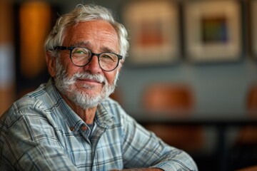 Senior male executive with a distinguished appearance, exemplifying leadership and wisdom in a corporate setting