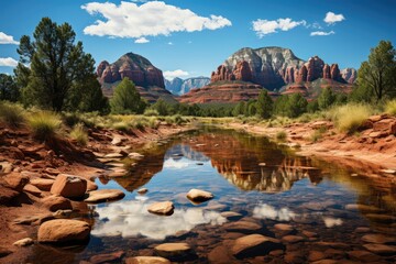 Impressive red formations in Sedona, USA., generative IA