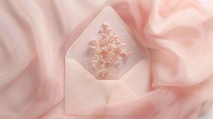 A pink flower envelope