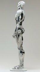 Futuristic Robot Sculpture on Display | Art Installation