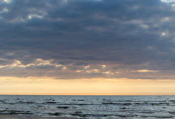 A beautiful Baltic Sea beach landscape in Latvia. Summer scenery at the sea.