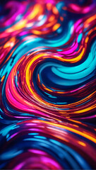 abstract background of featuring a vibrant swirl of colors shades of blue, turquoise, pink, purple, and orange which flow and intertwine in a fluid, wave-like pattern