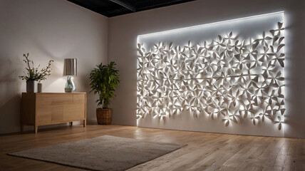 minimalist interior design room in beige colors mockup