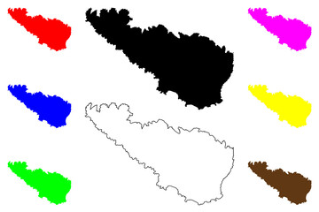 Tinos island (Hellenic Republic, Greece, Cyclades archipelago) map vector illustration, scribble sketch Ophiussa or Hydroessa map