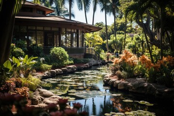 Art, history and nature merge at the Bonnet House Museum, Fort Lauderdale., generative IA