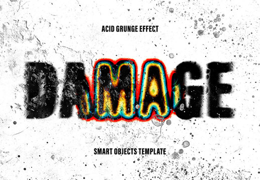 Damage Distortion Text Effect Mockup With Generative AI