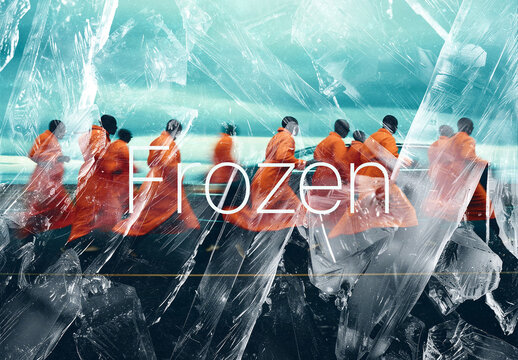 Frozen Overlay Photo Effect Mockup With Generative AI
