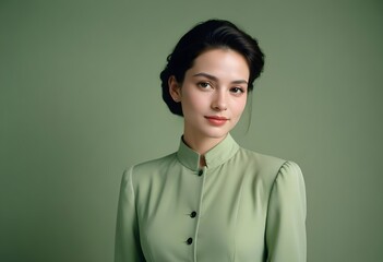 Beautiful elegant woman front view photo