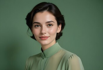 Beautiful elegant woman front view photo