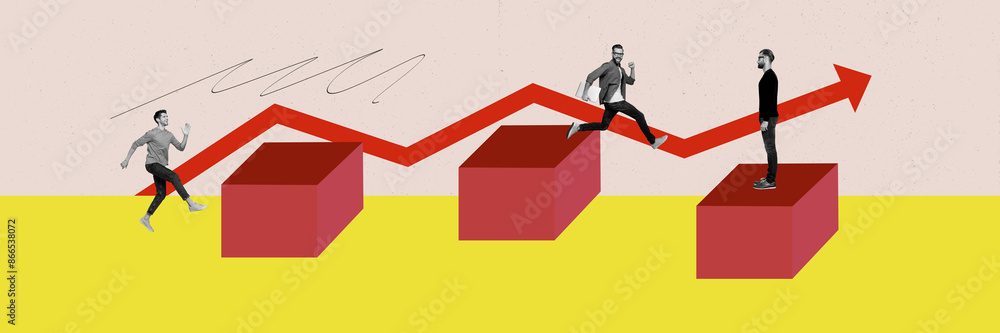 Aufkleber trend artwork composite sketch image photo collage of target achieve aim goal trader business huge s