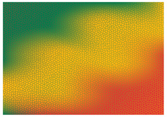 Mesh gradient with stained-glass mosaic texture. Red, green, yellow colors. Abstract banner. Black history month. Juneteenth. 