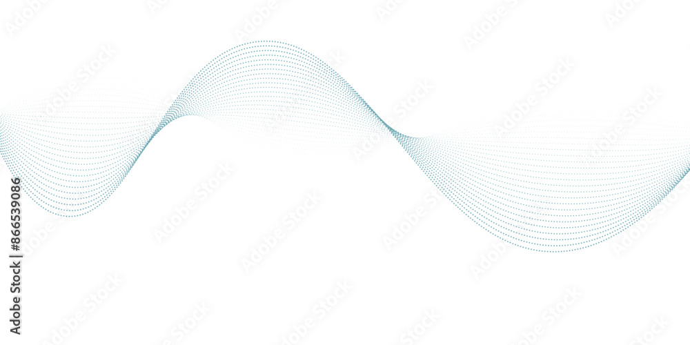 Poster abstract blue smooth wave on a white background. dynamic sound wave. design element. vector illustra