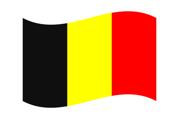 Fototapeta premium Vector illustration of wavy Belgium flag on transparent background