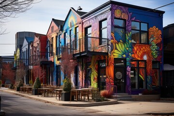 Nashville The gulch, vibrant mix of art, food and stores., generative IA