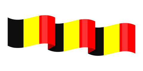 Vector illustration of wavy Belgium flag on transparent background