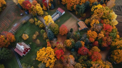 Autumn Splendor Over Rural Landscape