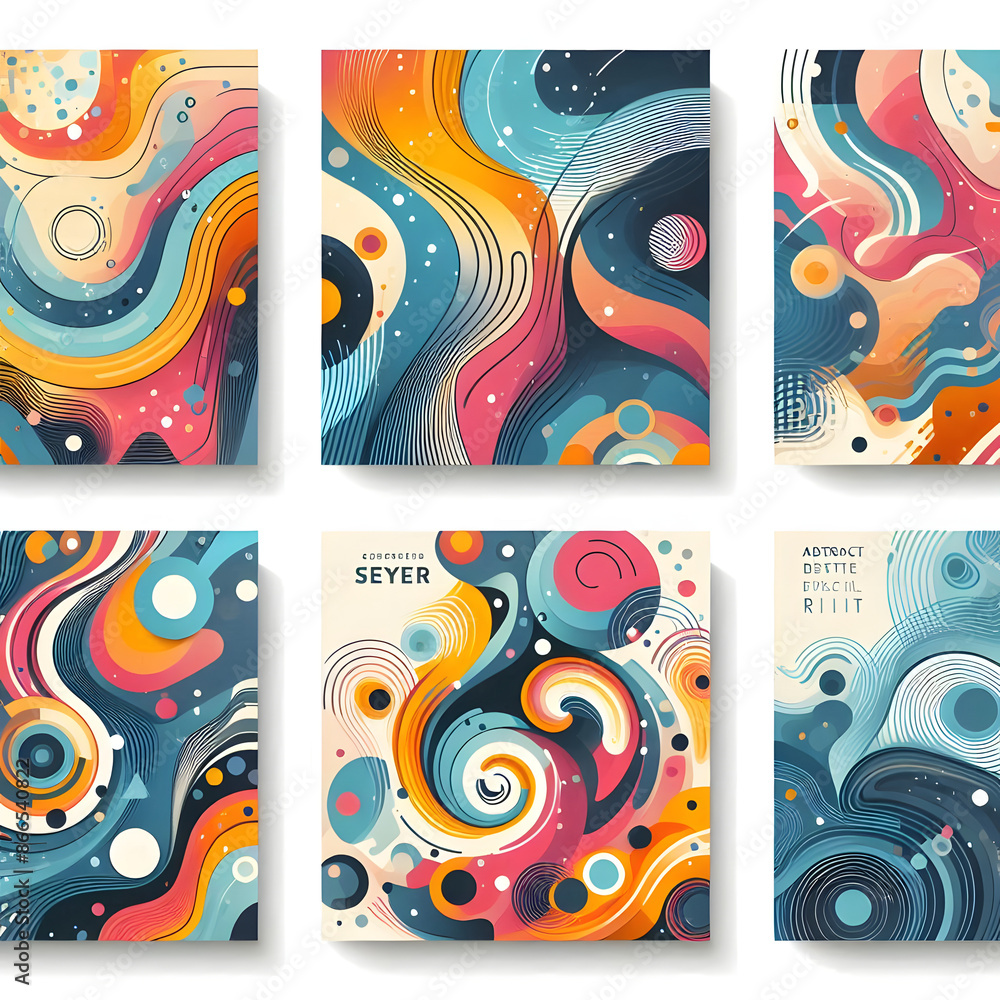 Poster abstract set colorful backgrounds creative design featuring abstract colorful background vector illu