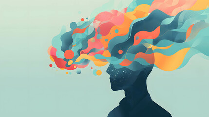 Abstract illustration of mindset and investment psychology for wallpaper, growth mindset and positive thinking