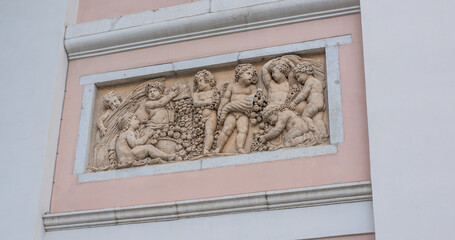 Obraz premium Landscape of Trieste views, concept of vacation in Italy. Old part of city center. Ideas for journey.