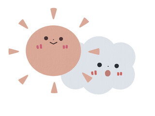 晴れのち曇りのイラスト