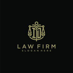 ID initial monogram logo for lawfirm with scale vector design