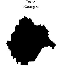 Taylor County (Georgia) blank outline map