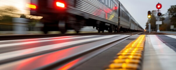 Vehicle stopped safely at a railroad crossing, crossing safety, train awareness