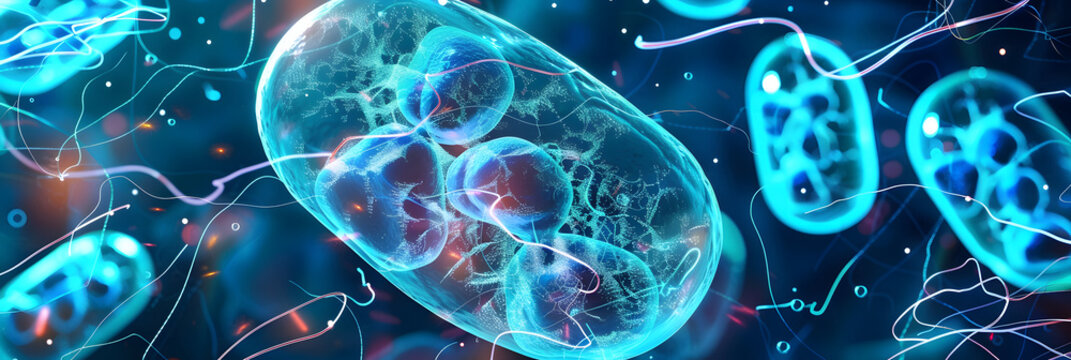 The Crucial Role of Mitochondria in Energy Production and Cell Functions. Concept Cellular Metabolism, ATP Production, Mitochondrial Function, Energy Conversion, Cell Health