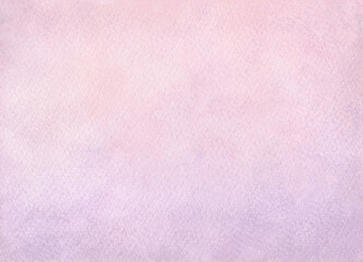 Pink lilac watercolor abstract background with gradient, hand-drawn, texture of old paper. An illustration of a clear sky, dawn, sunset. An element for a banner, invitation design, business card