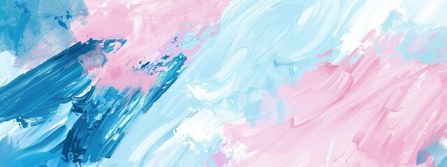 Fototapeta premium Abstract light blue, light blue and pink background with grunge brush strokes 