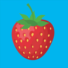 Fresh red strawberry simple vector illustration