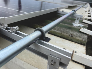 Install electrical conduits for the solar cell system on the roof.