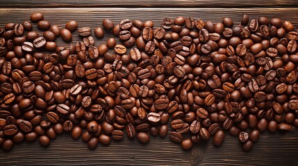 Fototapeta premium coffee beans on wooden background