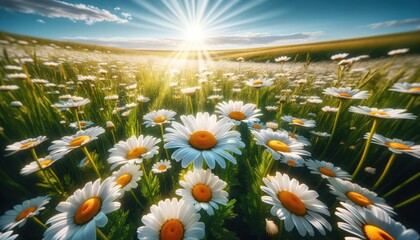 Springtime Daisy Field