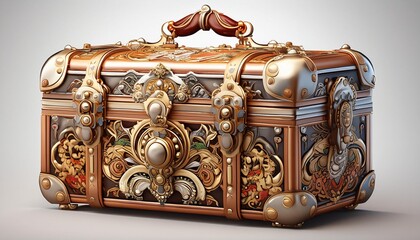 Journey jewel: detailed suitcase front, 8K resolution, luxurious materials