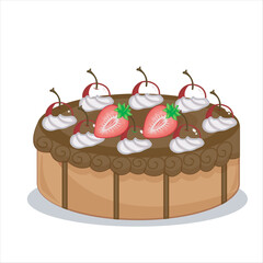 Tart cake with fresh strawberry topping