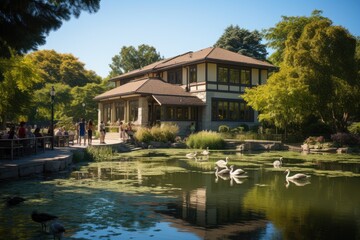 Obraz premium Serene Scenario Lincoln Park Zoo in Chicago., generative IA