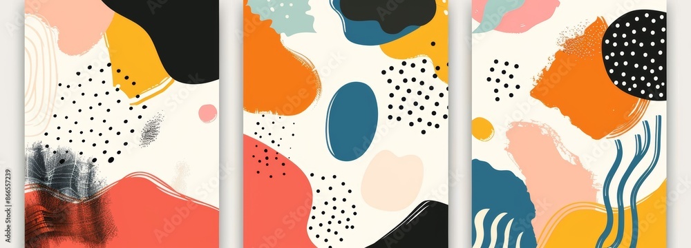 Poster this graphic background is designed with bold 3d objects, pixel shapes, linear elements with an abst