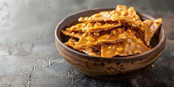 Traditional Brazilian De Moleque Peanut Brittle A Taste of Brazil. Concept Brazilian Cuisine, Moleque Peanut Brittle, Traditional Treat, Brazilian Dessert, Culinary Heritage