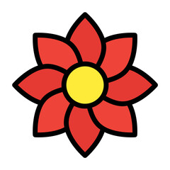 flowers icon color or logo illustration outline black style	