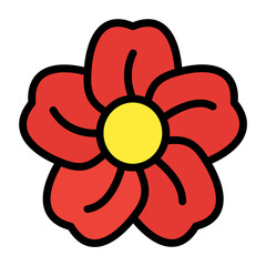 flowers icon color or logo illustration outline black style	