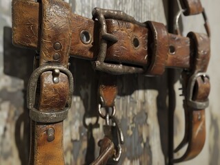 A detailed image of a heavyduty work belt