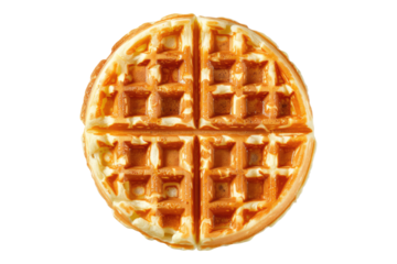 Belgian waffle isolated on transparent background