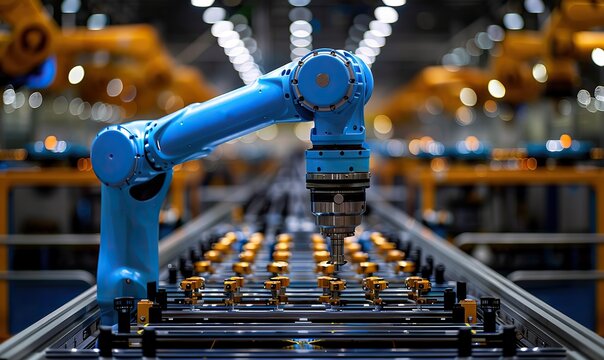 Cobots work alongside human workers in factories, boosting efficiency and safety in manufacturing operations.