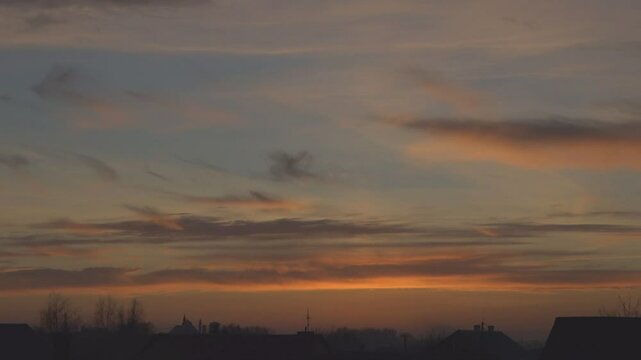 sunset over the city