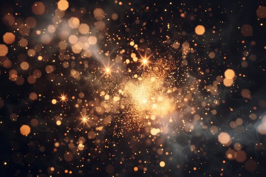 Exploding sparklers illuminate the night sky with dazzling light show