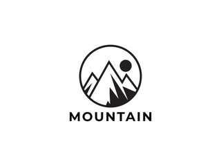 mountain logo icon on white background