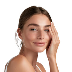 Fototapeta premium Young and beautiful skincare cosmetic beauty product promotion model