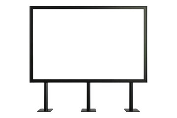 Empty advertising billboard frame isolated on transparent background